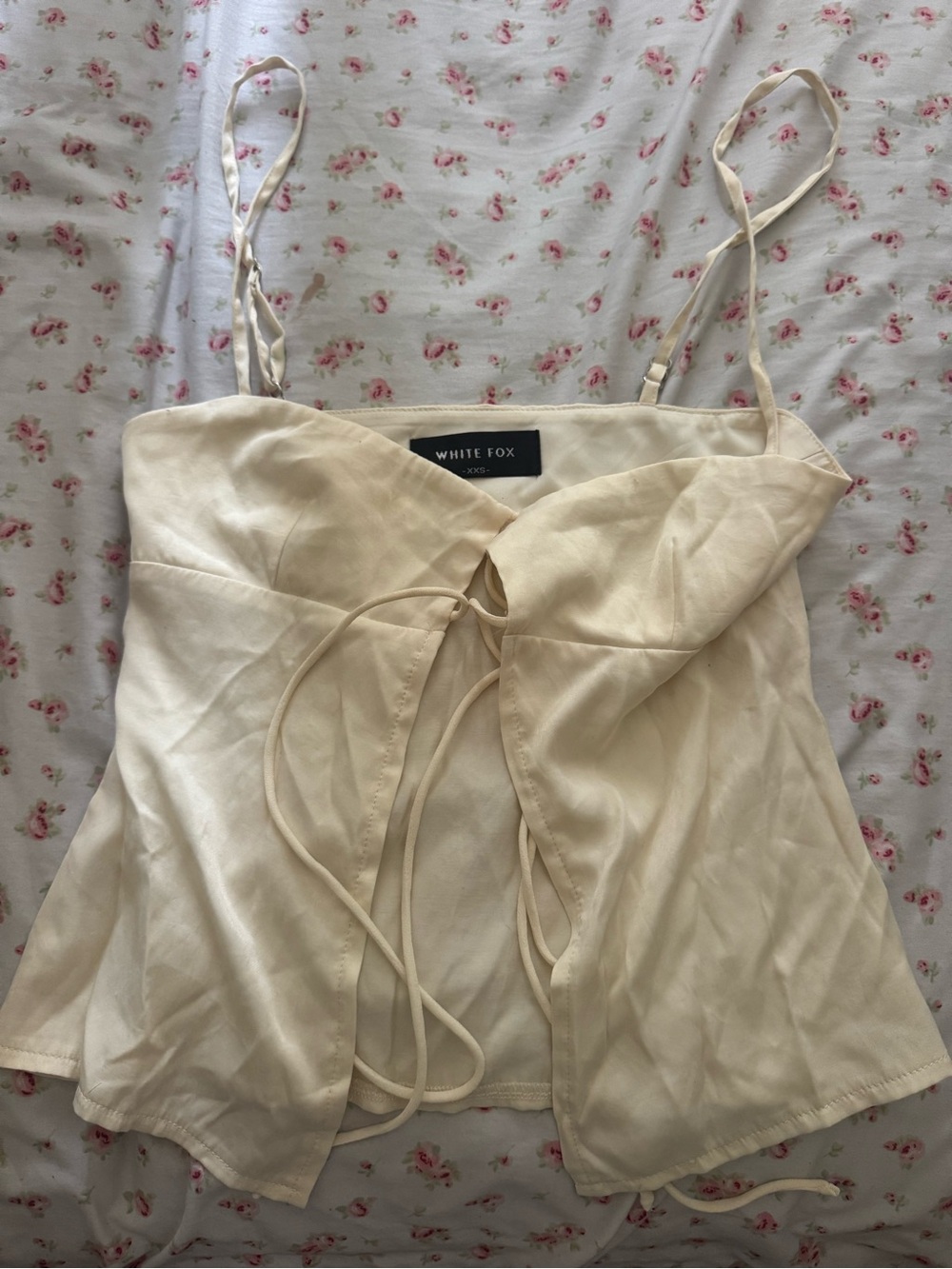 White Fox Boutique Cream Tie-Front Cami